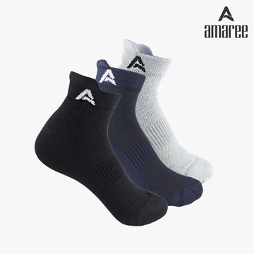 Performance Bamboo Socks Ankle Length – Black - Dark Blue - Grey Pack of 3