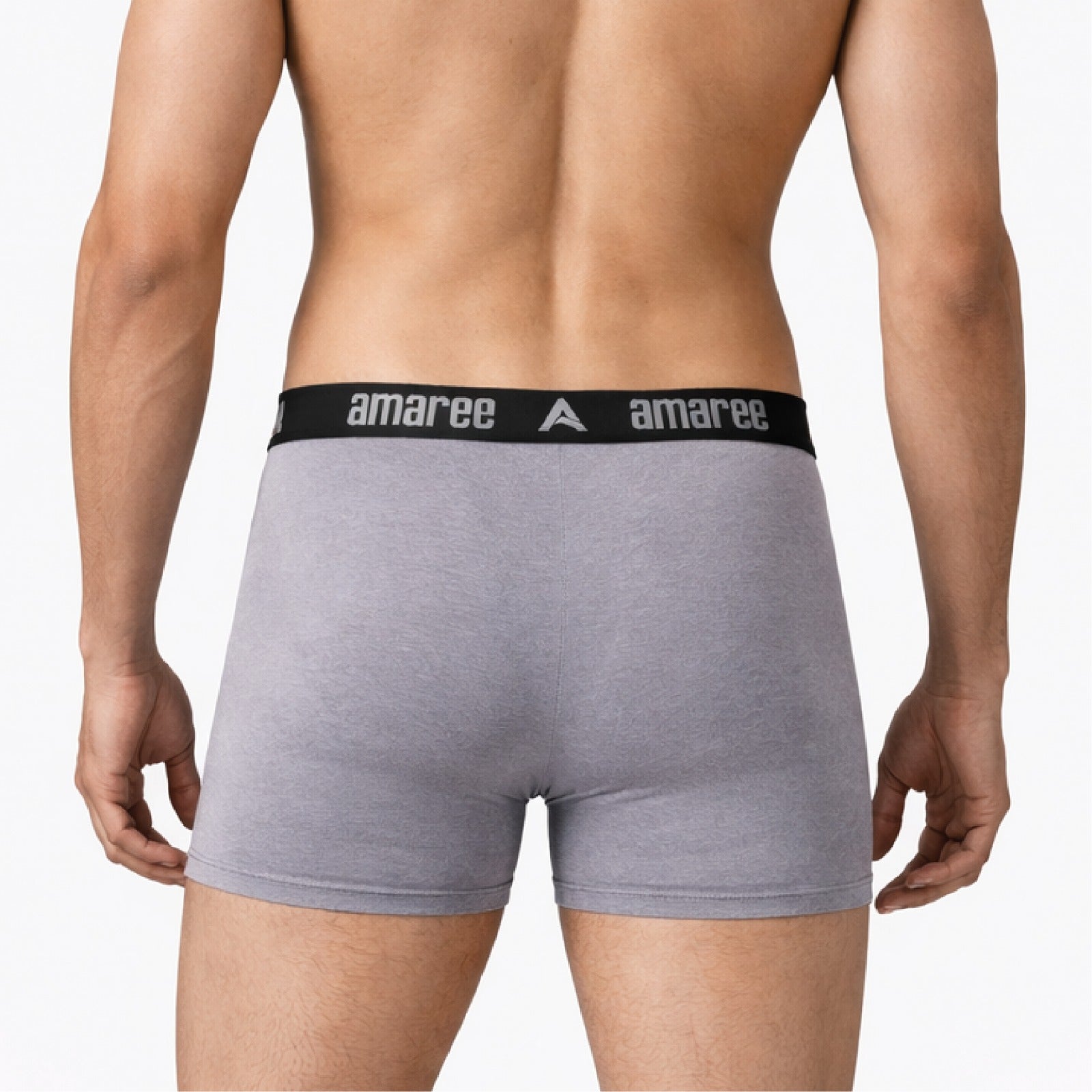 Amaree Navy blue boxer briefs featuring a black waistband For Mens micro modal trunks