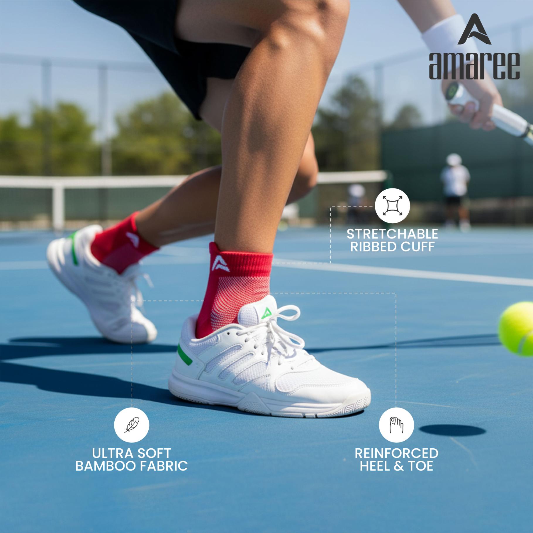 Performance Bamboo Socks Ankle Length – Black - Red - Grey Pack of 3