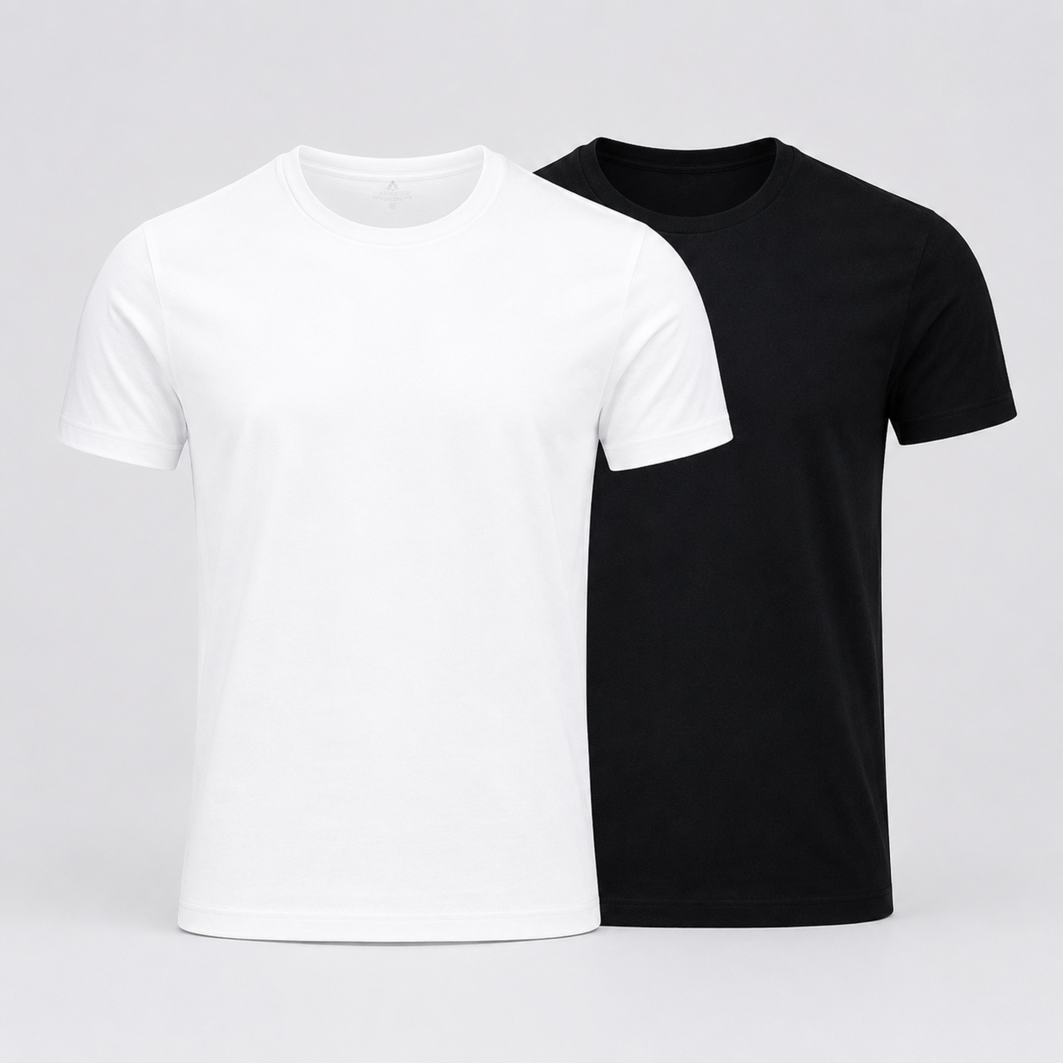Pack Of 2 Cream And Black  Classic Solid Cotton Crew Neck T-Shirt with Soft Breathable Fabric for Everyday Comfort for Men (Copy)