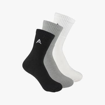 Organic Cotton Ankle Full Terry - Black Grey White