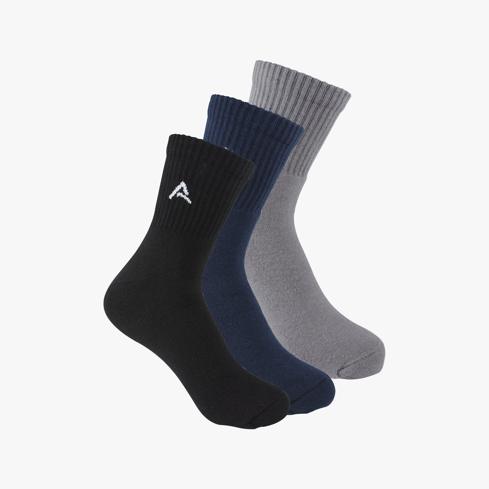 Organic Cotton Ankle Full Terry - Black Navy Charcoal