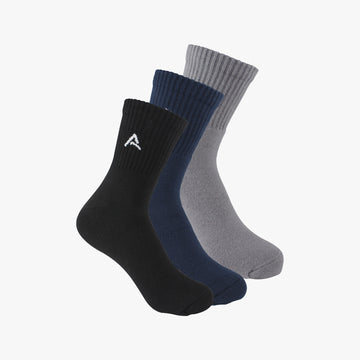 Organic Cotton Ankle Full Terry - Black Navy Charcoal