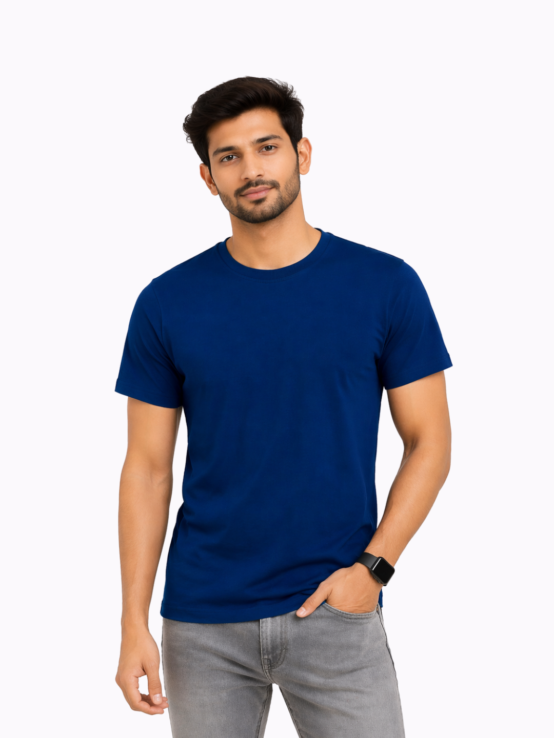 Pack Of 2 Classic Solid Cotton Crew Neck T-Shirt with Soft Breathable Fabric for Everyday Comfort for Men