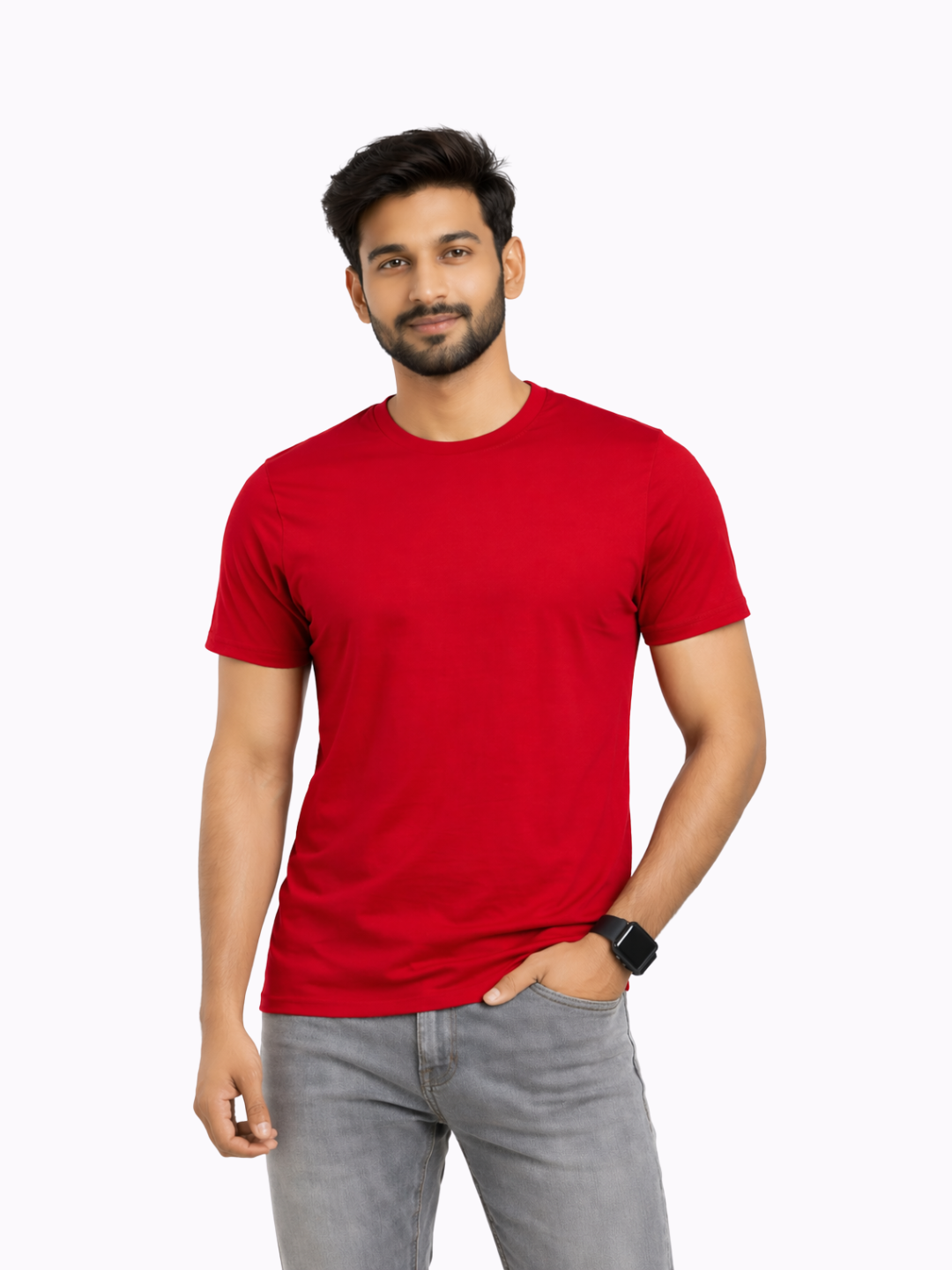 Pack Of 2 Classic Solid Cotton Crew Neck T-Shirt with Soft Breathable Fabric for Everyday Comfort for Men