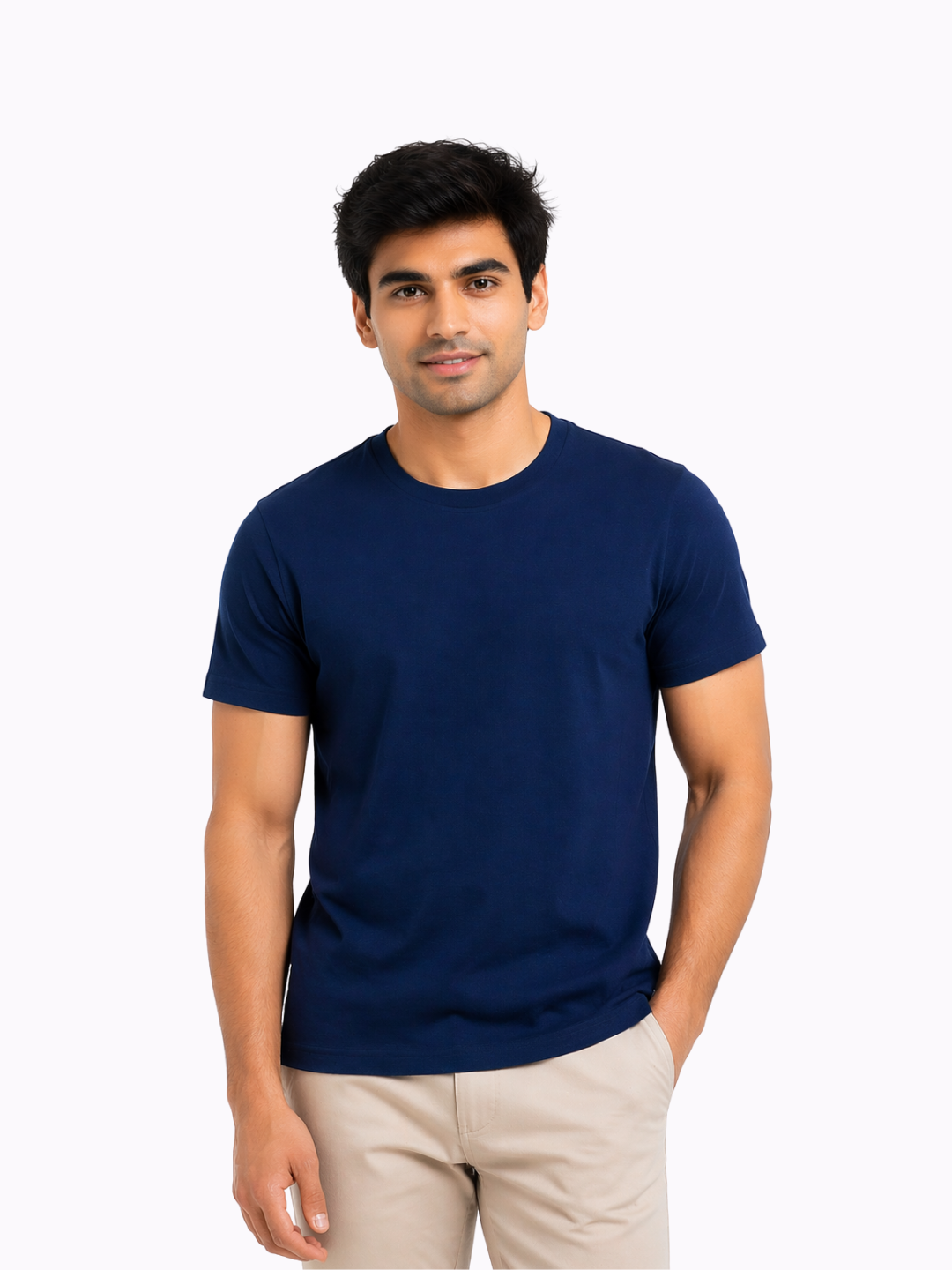 Pack Of 2 Classic Solid Cotton Crew Neck T-Shirt with Soft Breathable Fabric for Everyday Comfort for Men