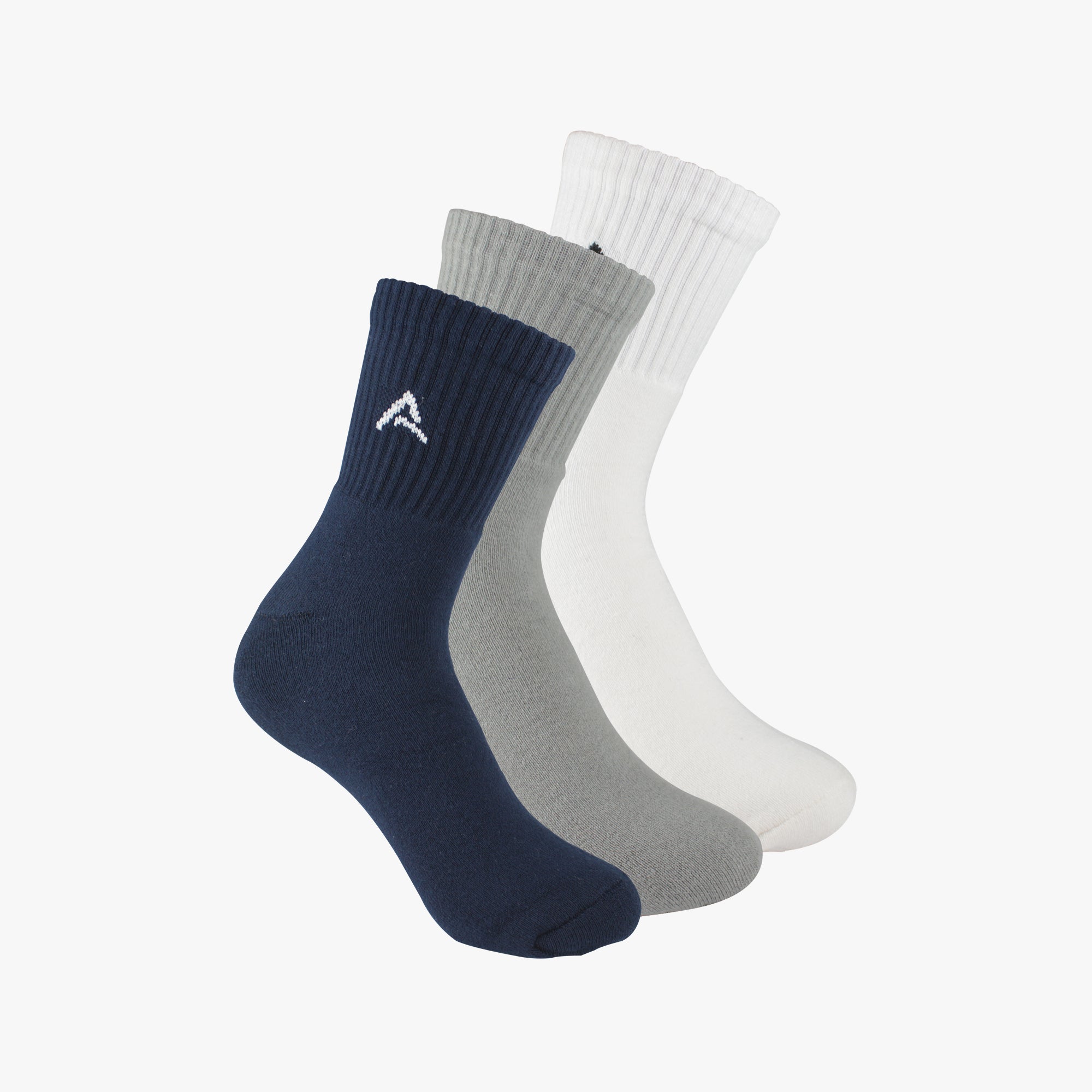 Organic Cotton Ankle Full Terry - Navy Grey White