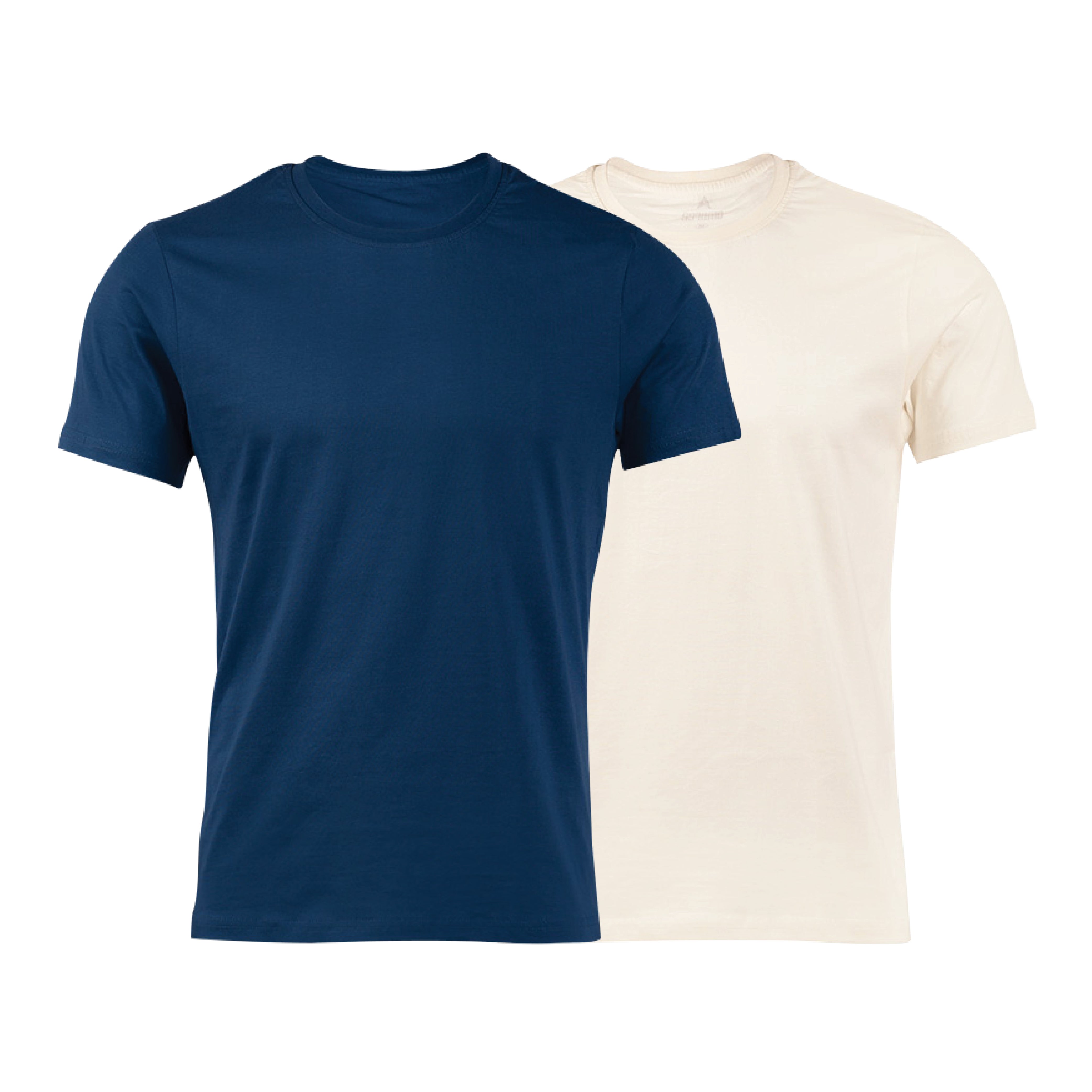 Pack Of 2 Classic Solid Cotton Crew Neck T-Shirt with Soft Breathable Fabric for Everyday Comfort for Men