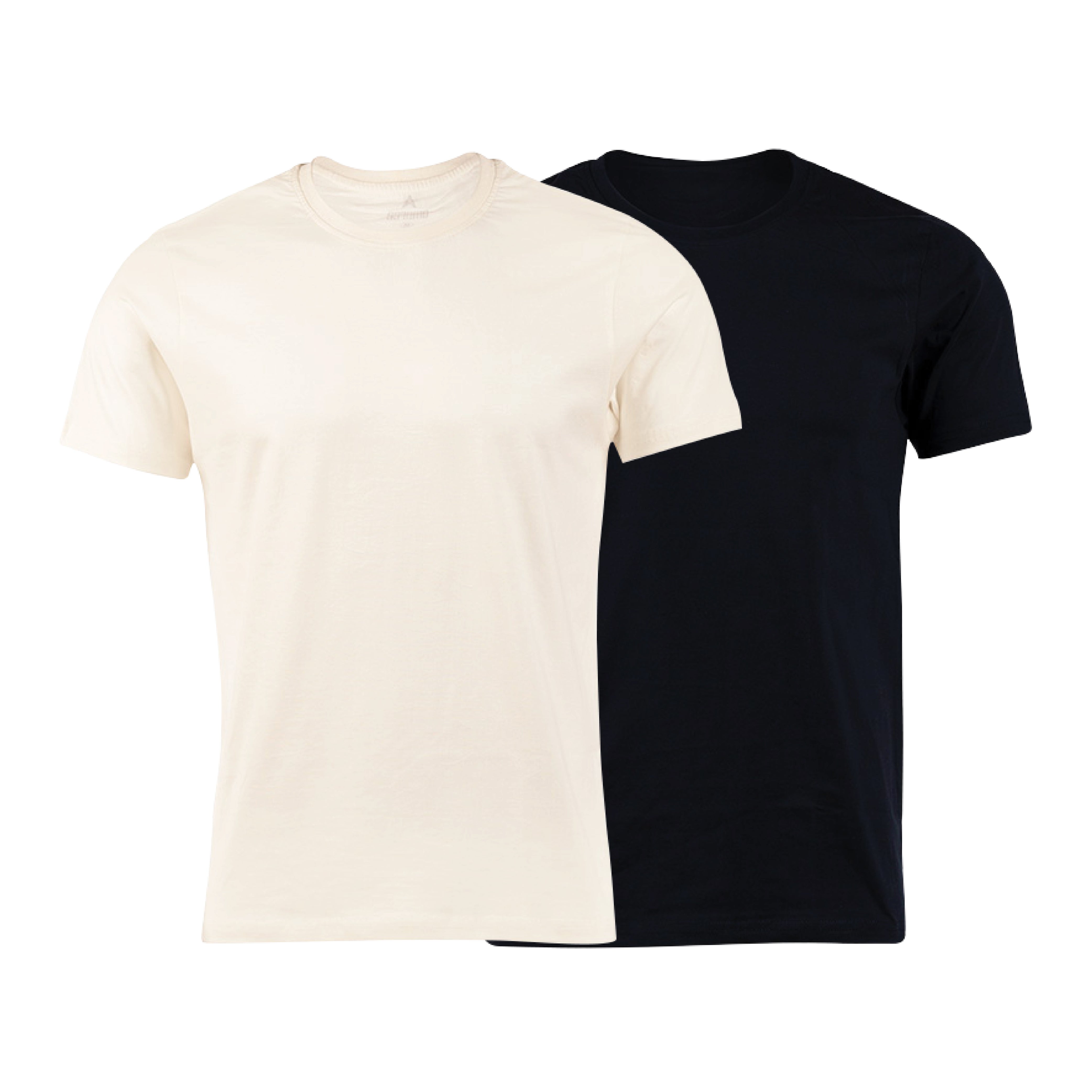 Pack Of 2 Classic Solid Cotton Crew Neck T-Shirt with Soft Breathable Fabric for Everyday Comfort for Men