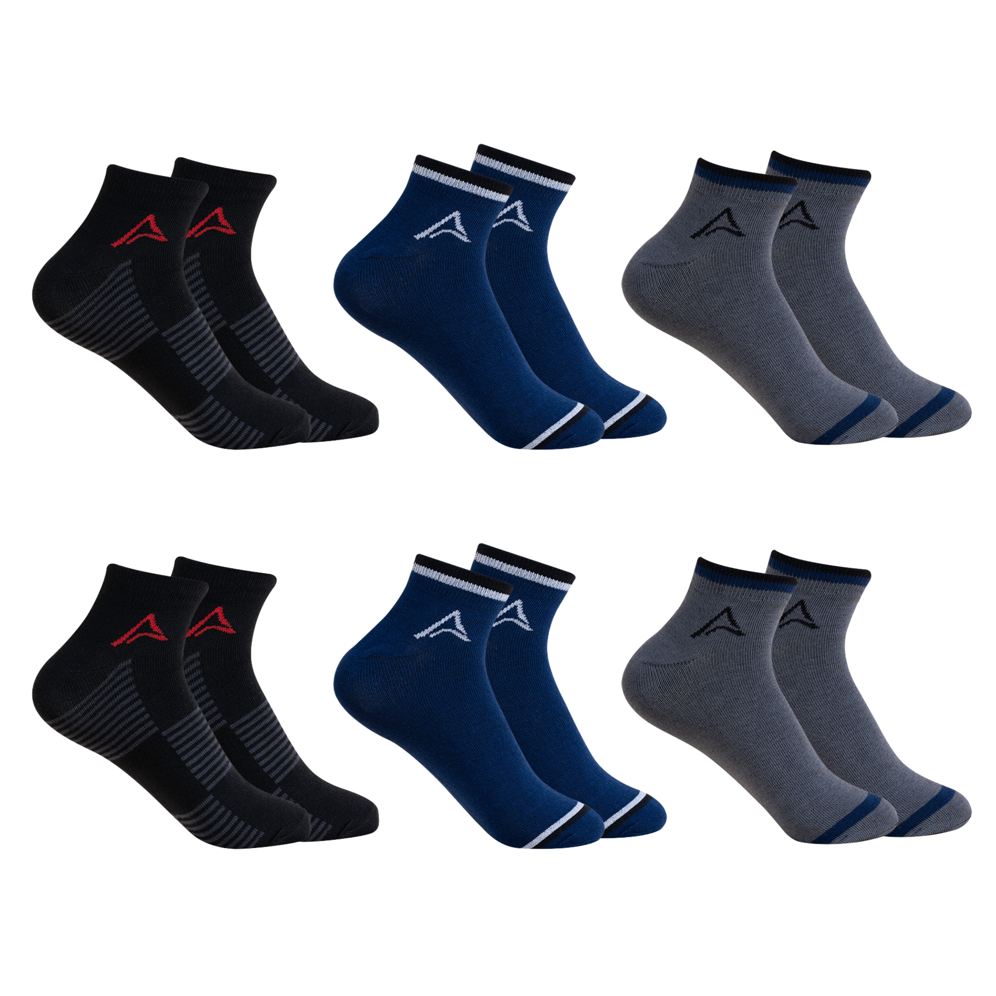 Organic Cotton Ankle Socks with Rib (Pack of 6 )