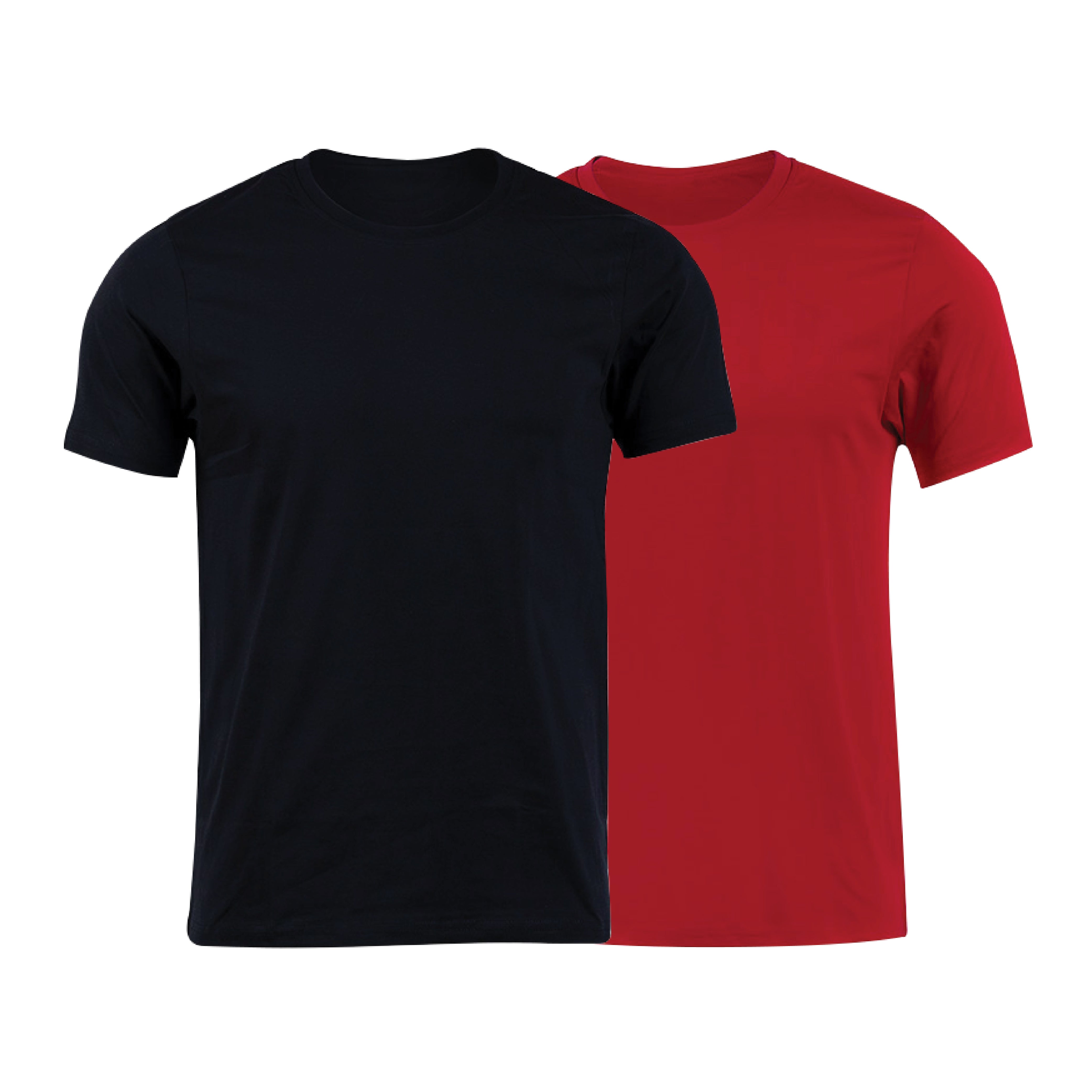 Pack Of 2 Classic Solid Cotton Crew Neck T-Shirt with Soft Breathable Fabric for Everyday Comfort for Men