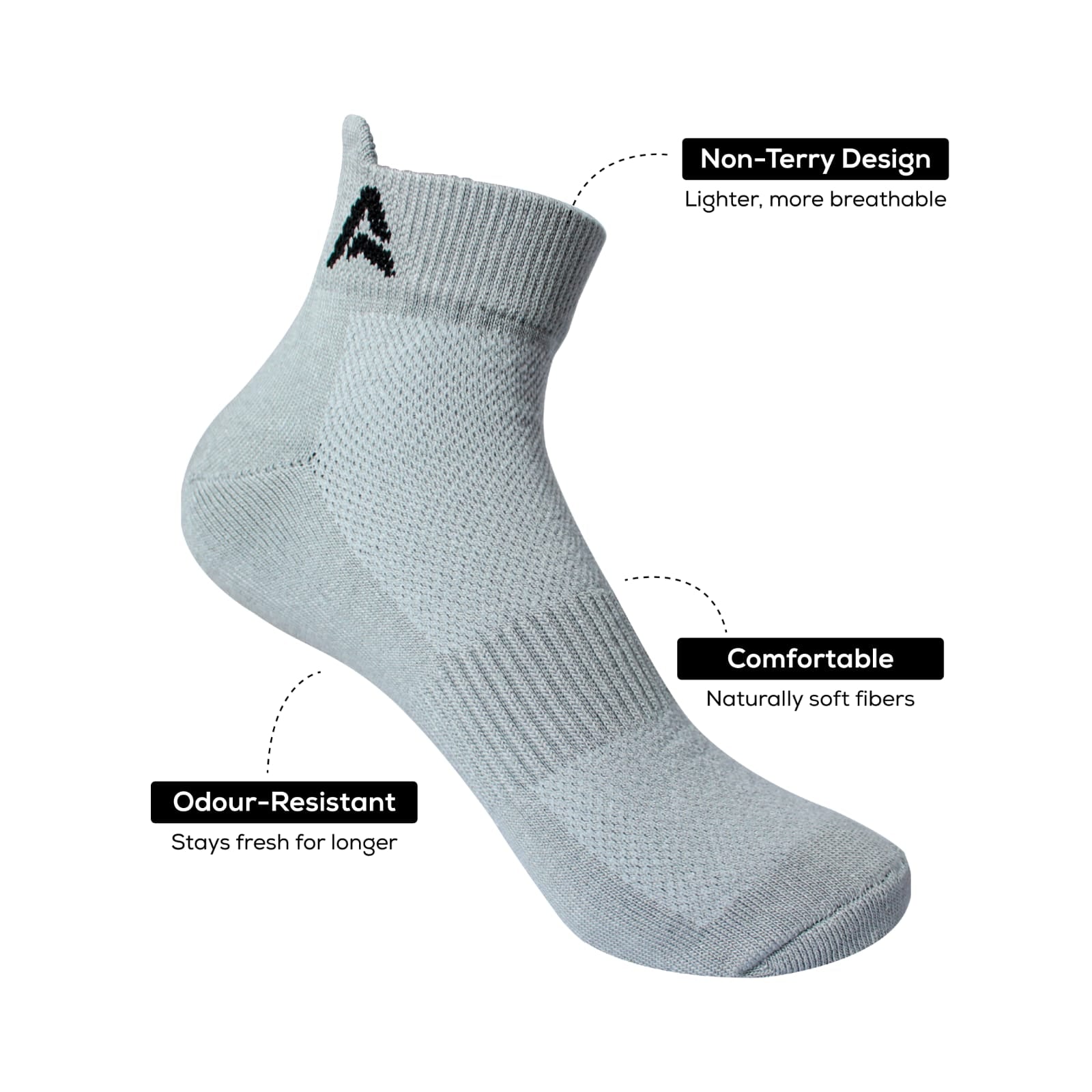 AMAREE Premium Bamboo Socks for Men & Women - Soft Comfortable Eco-Friendly, Breathable, Durable, Moisture-Wicking, Anti-Odor, Everyday Ankle Socks Combo - Pack of 3 (BLACK , NAVY , GREY)