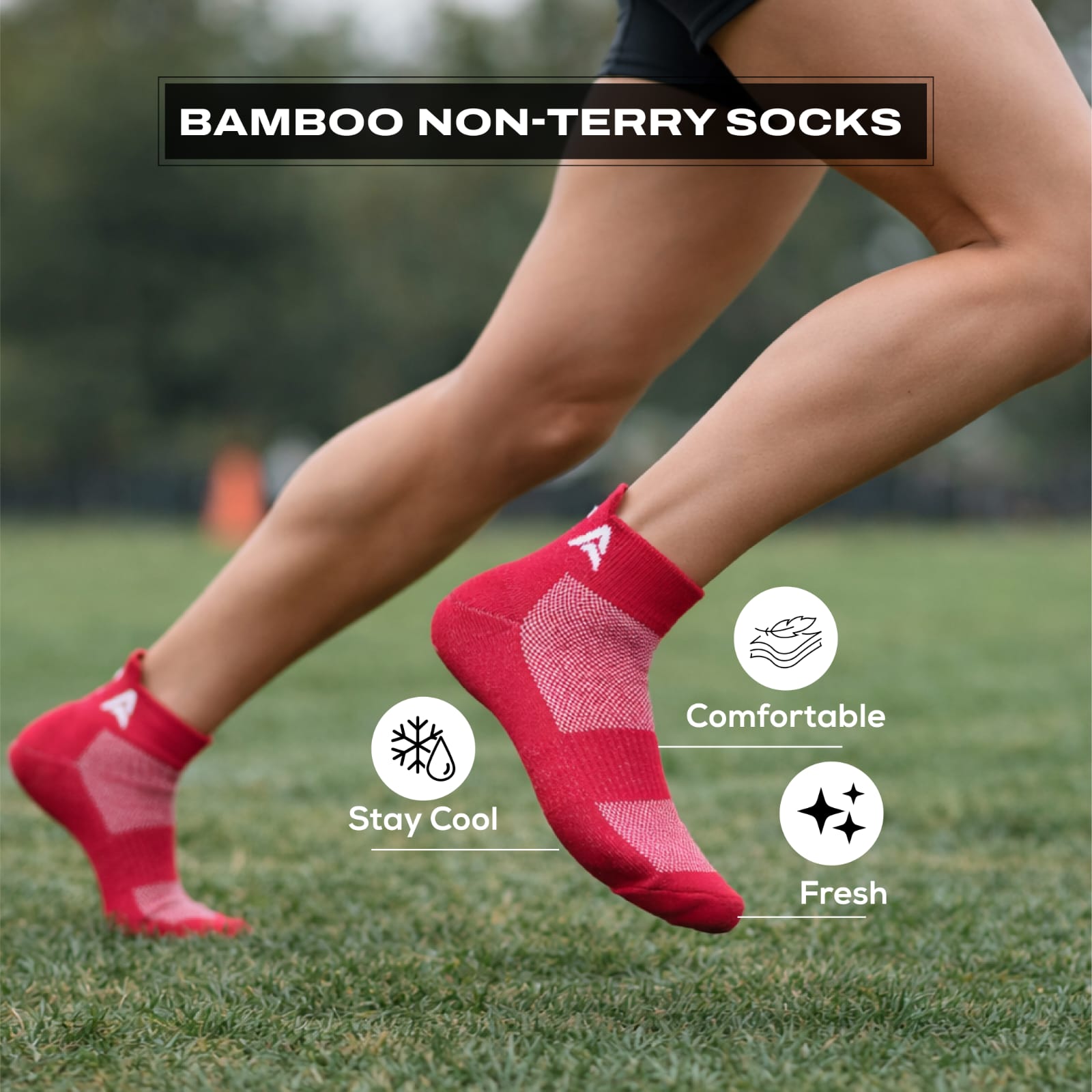 AMAREE Premium Bamboo Socks for Men & Women - Soft Comfortable Eco-Friendly, Breathable, Durable, Moisture-Wicking, Anti-Odor, Everyday Ankle Socks Combo - Pack of 3 (BLACK , RED , CHARCOAL)