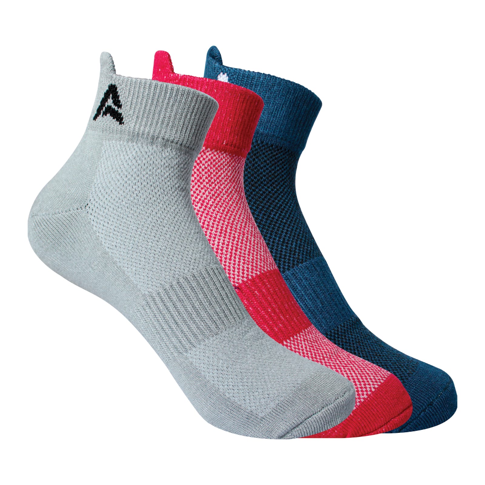 AMAREE Premium Bamboo Socks for Men & Women - Soft Comfortable Eco-Friendly, Breathable, Durable, Moisture-Wicking, Anti-Odor, Everyday Ankle Socks Combo - Pack of 3 (navy , red , grey)