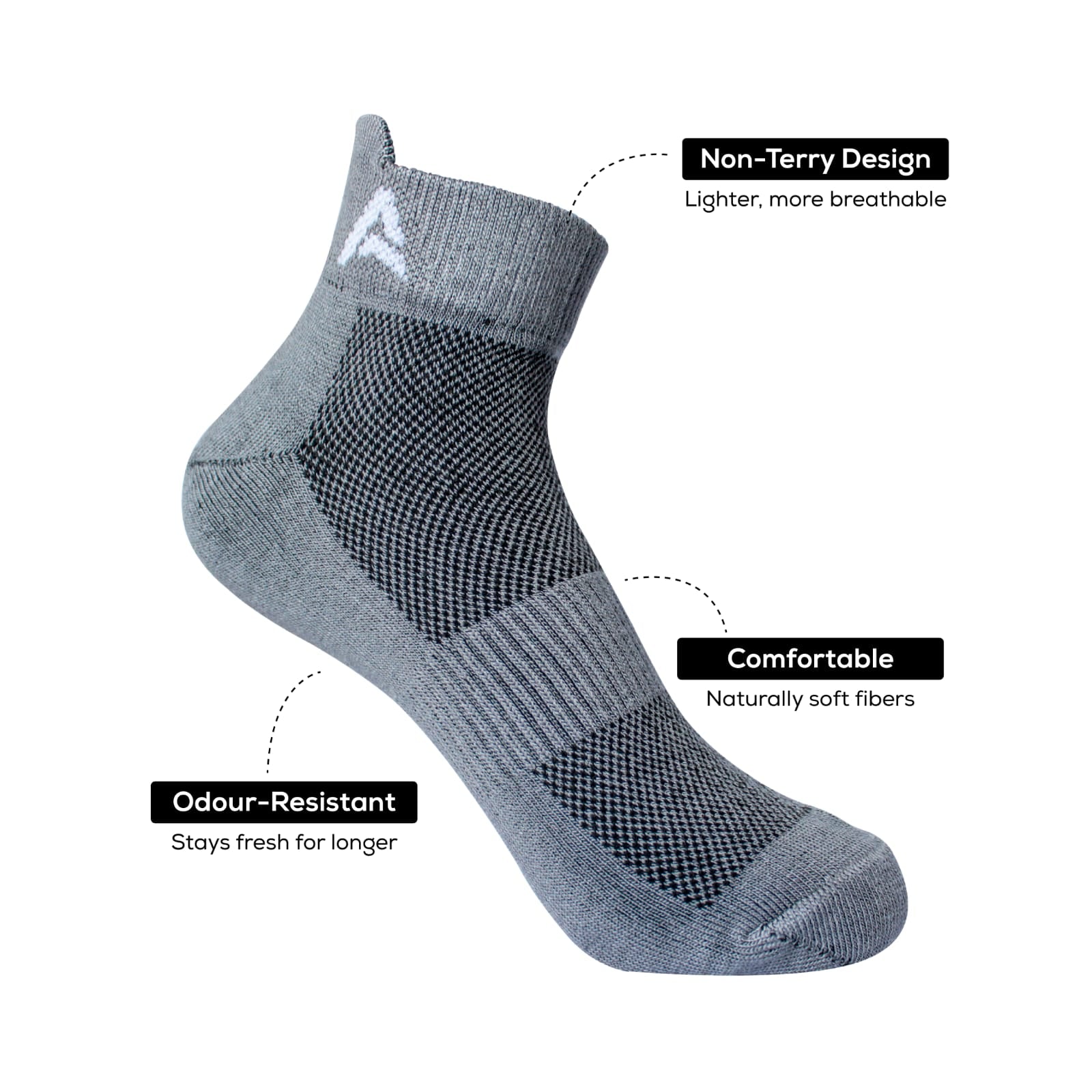 AMAREE Premium Bamboo Socks for Men & Women - Soft Comfortable Eco-Friendly, Breathable, Durable, Moisture-Wicking, Anti-Odor, Everyday Ankle Socks Combo - Pack of 3 (NAVY , SONIC BLUE , CHARCOAL)