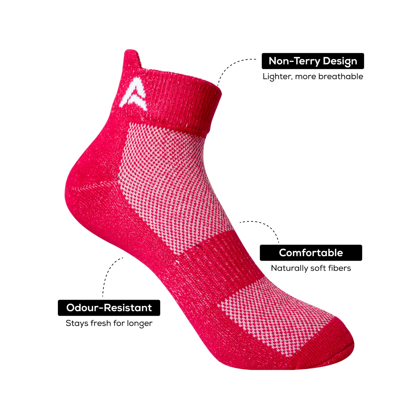AMAREE Premium Bamboo Socks for Men & Women - Soft Comfortable Eco-Friendly, Breathable, Durable, Moisture-Wicking, Anti-Odor, Everyday Ankle Socks Combo - Pack of 3 (NAVY , SONIC BLUE , RED)