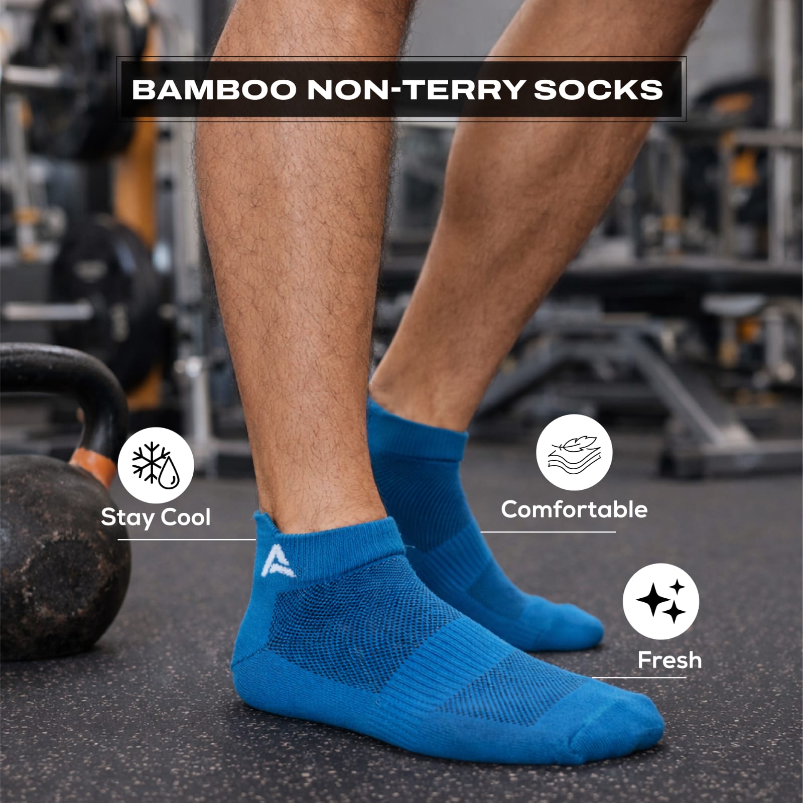 AMAREE Premium Bamboo Socks for Men & Women - Soft Comfortable Eco-Friendly, Breathable, Durable, Moisture-Wicking, Anti-Odor, Everyday Ankle Socks Combo - Pack of 3 (NAVY , SONIC BLUE , RED)