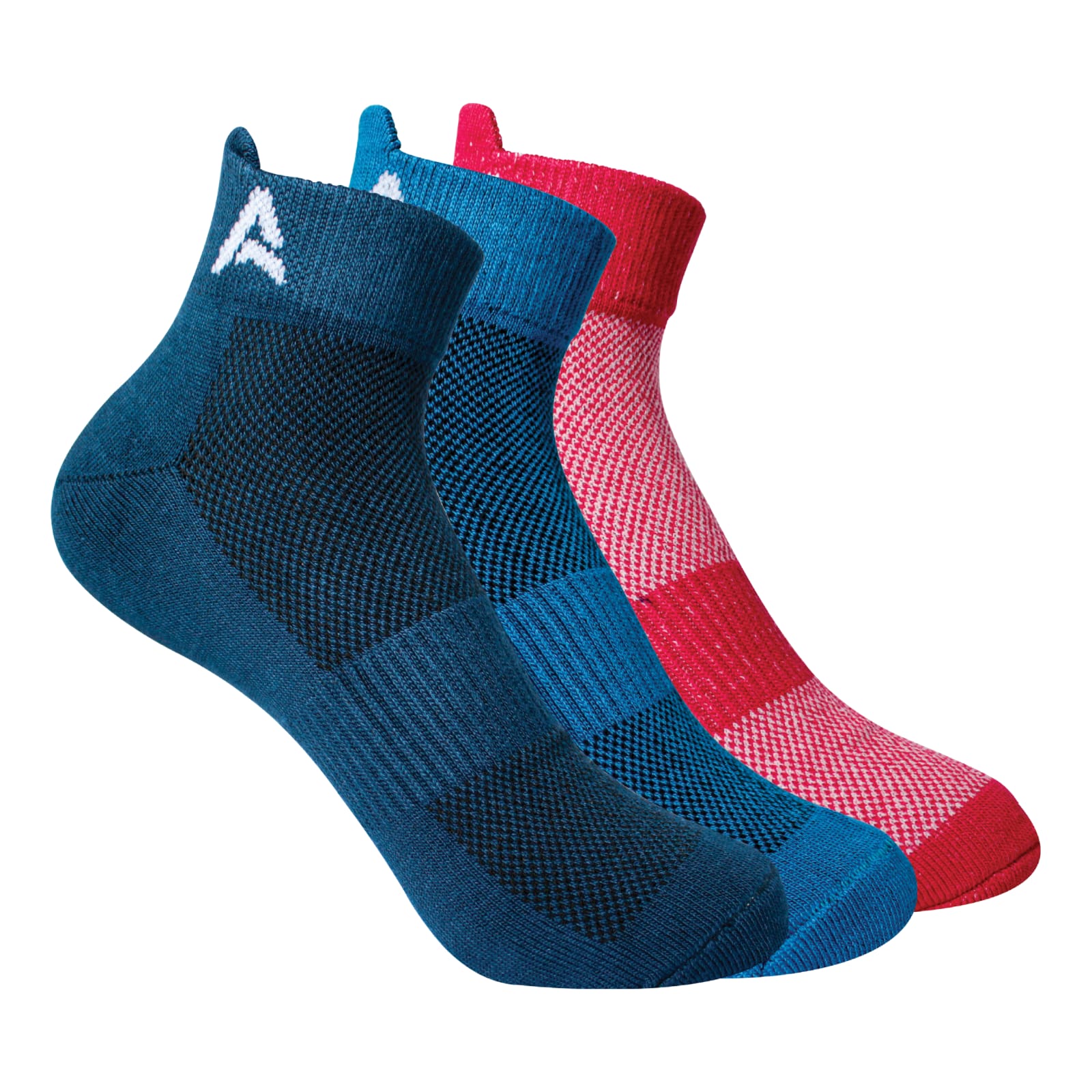 AMAREE Premium Bamboo Socks for Men & Women - Soft Comfortable Eco-Friendly, Breathable, Durable, Moisture-Wicking, Anti-Odor, Everyday Ankle Socks Combo - Pack of 3 (NAVY , SONIC BLUE , RED)