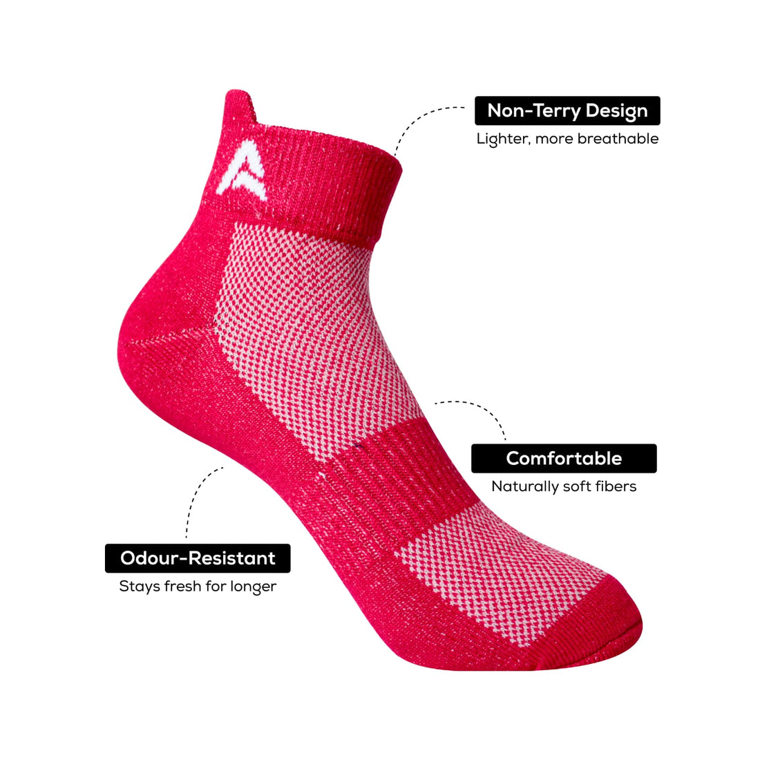 AMAREE Premium Bamboo Socks for Men & Women - Soft Comfortable Eco-Friendly, Breathable, Durable, Moisture-Wicking, Anti-Odor, Everyday Ankle Socks Combo - Pack of 3 (NAVY , SONIC BLUE , RED)