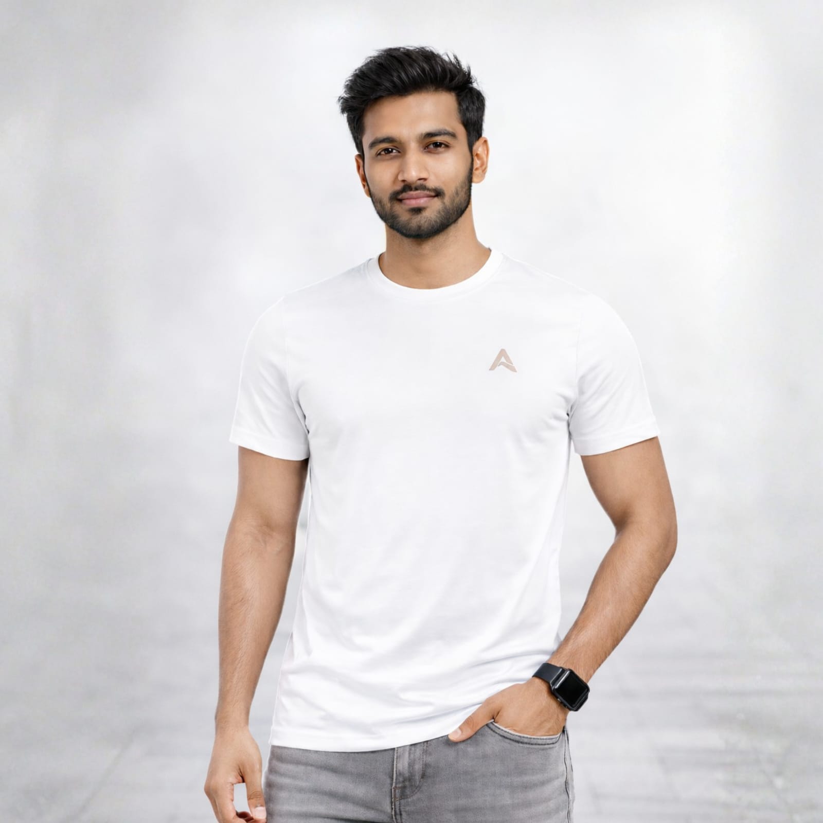 AMAREE Classic Round Neck Half Sleeve Organic Cotton T-Shirt for Men | Soft, Breathable, Comfortable, Stylish Casual Tee | Regular Fit, Durable Fabric, Minimalist Design
