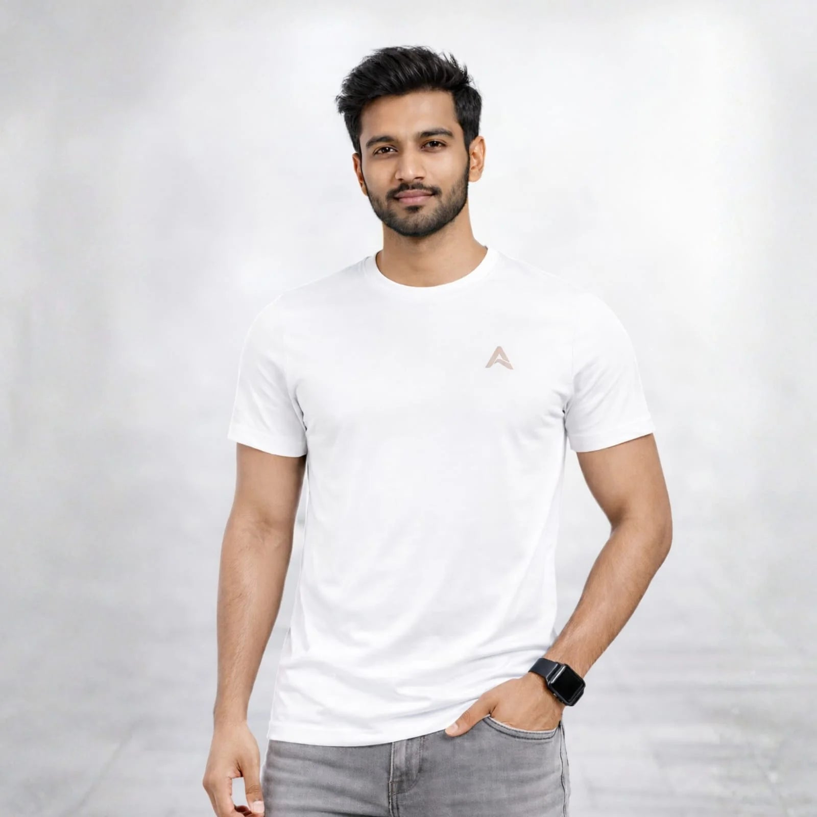 AMAREE Classic Round Neck Half Sleeve Organic Cotton T-Shirt for Men | Soft, Breathable, Comfortable, Stylish Casual Tee | Regular Fit, Durable Fabric, Minimalist Design