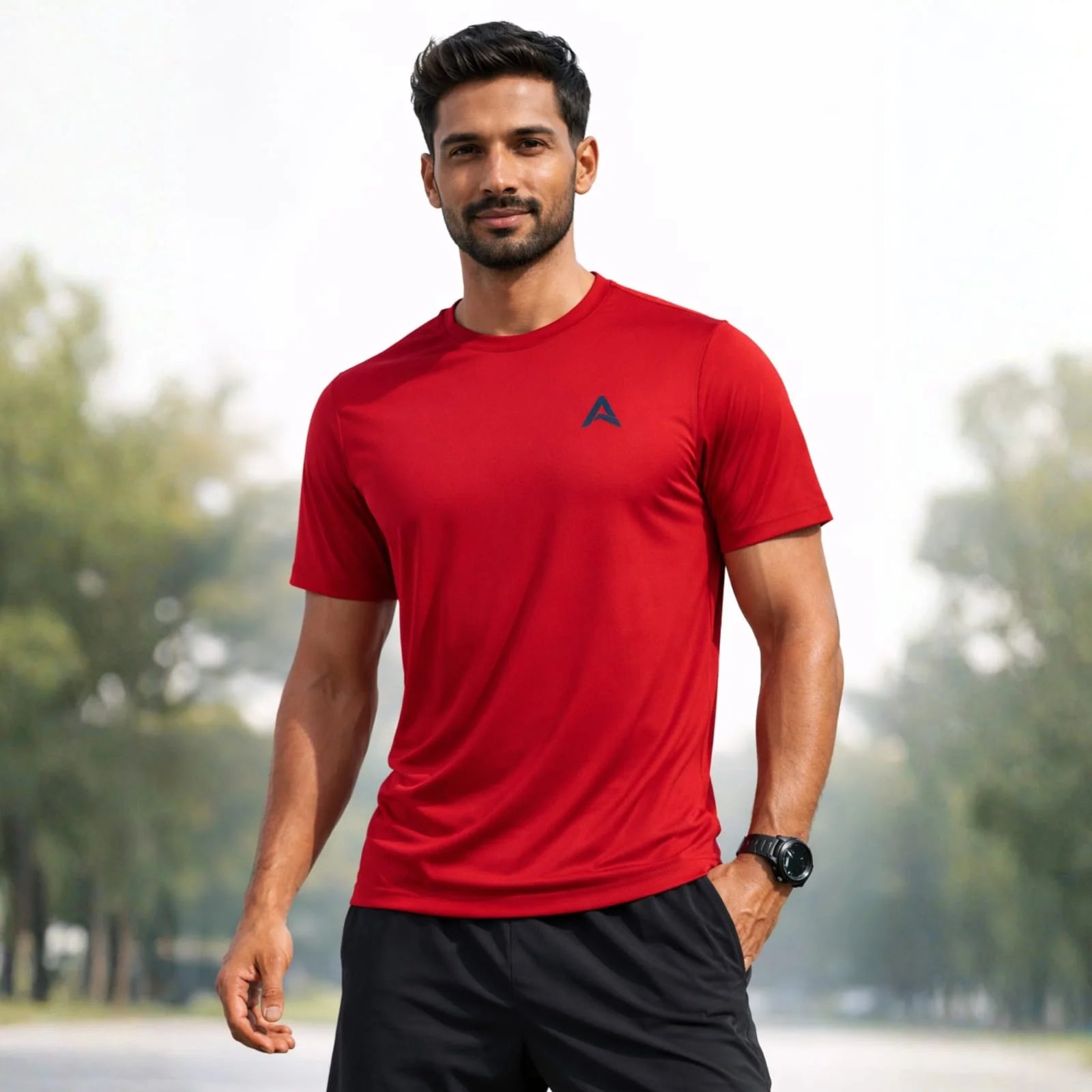 AMAREE Classic Round Neck Half Sleeve Organic Cotton T-Shirt for Men | Soft, Breathable, Comfortable, Stylish Casual Tee | Regular Fit, Durable Fabric, Minimalist Design