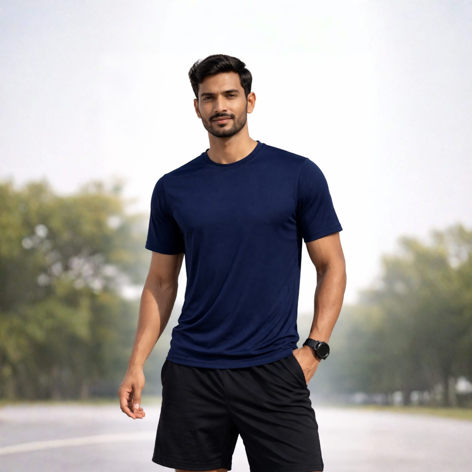 AMAREE Classic Round Neck Half Sleeve Organic Cotton T-Shirt for Men | Soft, Breathable, Comfortable, Stylish Casual Tee | Regular Fit, Durable Fabric, Minimalist Design
