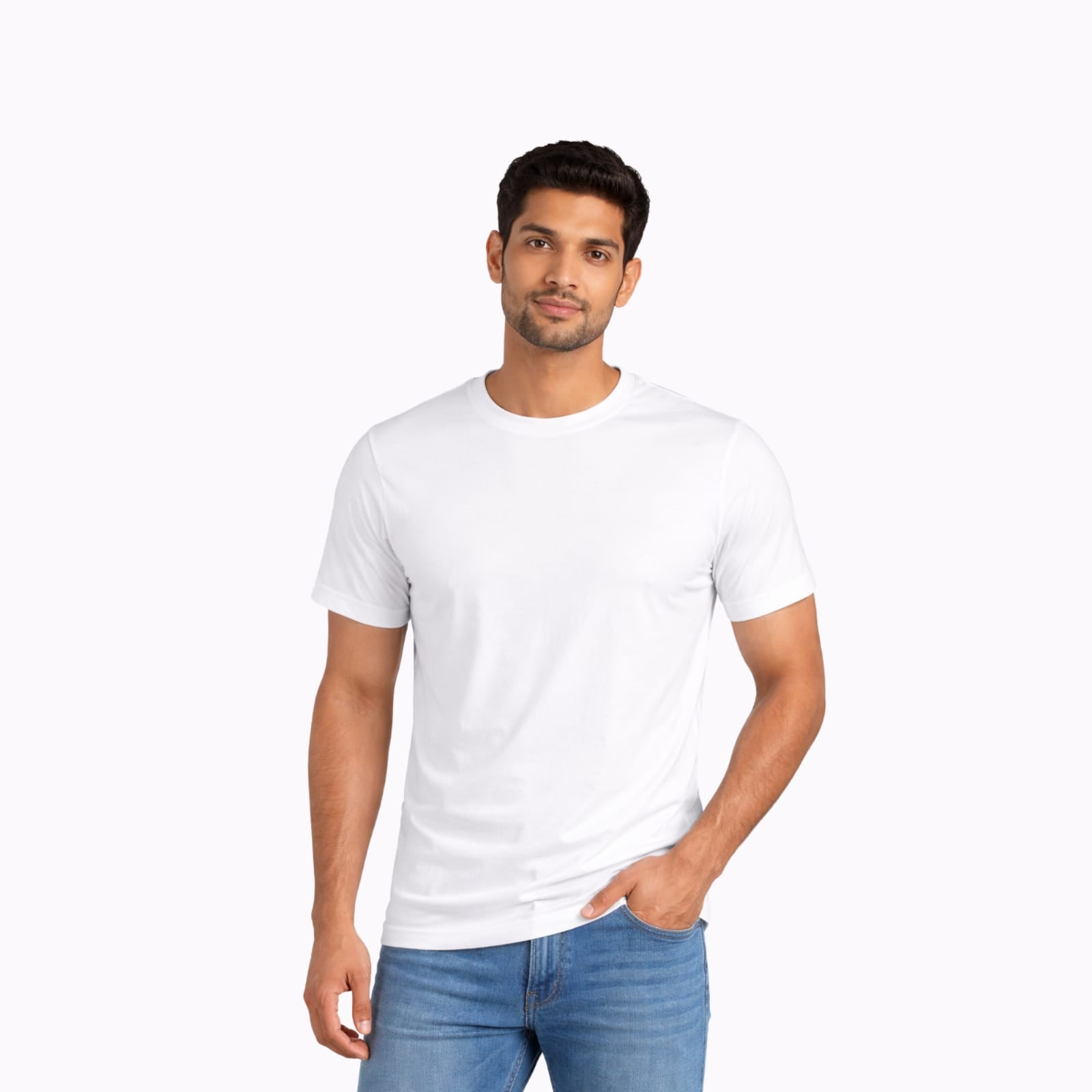 AMAREE Classic Round Neck Half Sleeve Organic Cotton T-Shirt for Men | Soft, Breathable, Comfortable, Stylish Casual Tee | Regular Fit, Durable Fabric, Minimalist Design