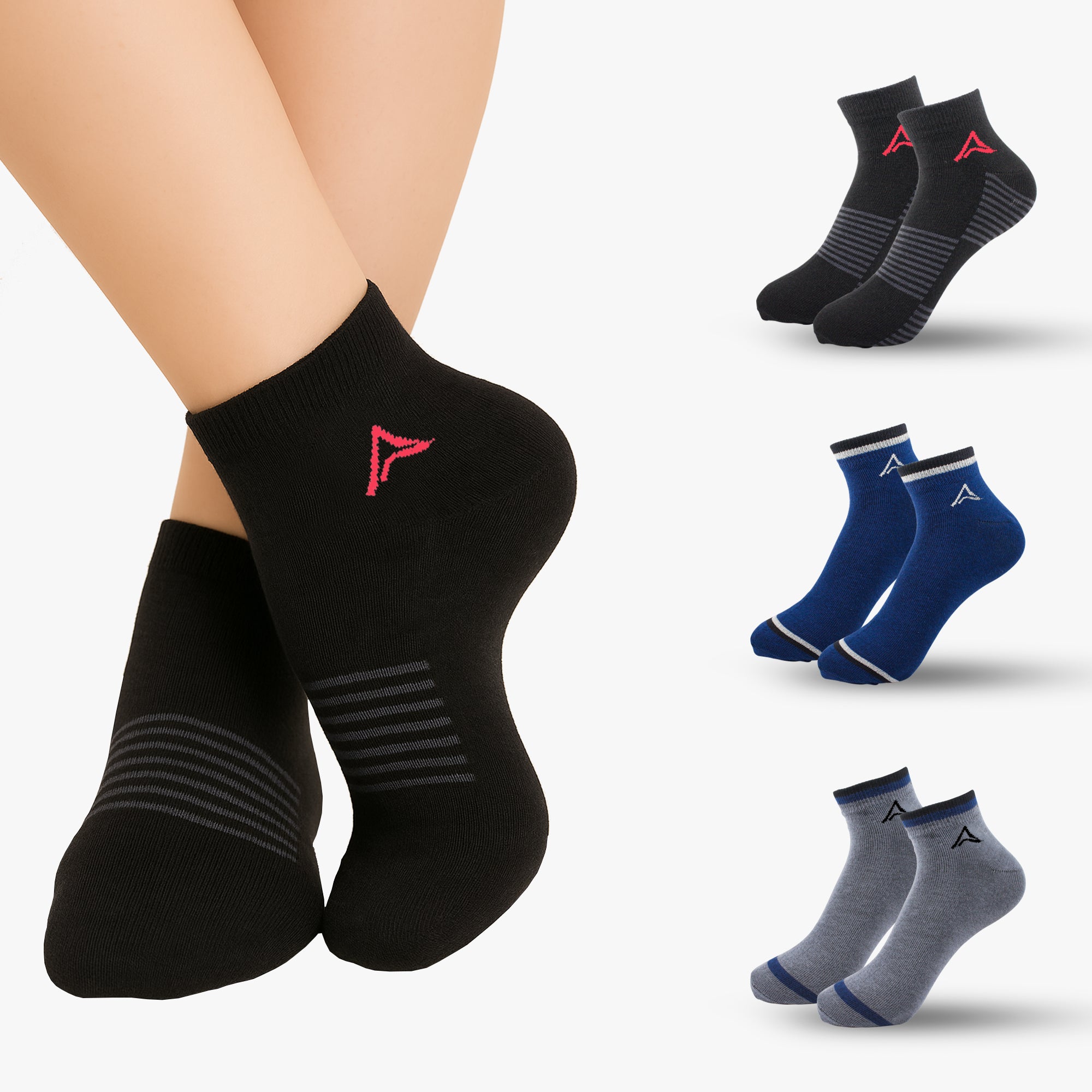 Organic Cotton Ankle Socks with Rib (Pack of 6 )
