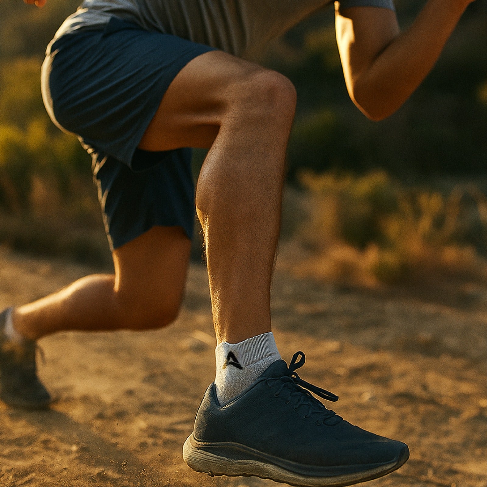 Performance Bamboo Socks Ankle Length - Navy Tomato Grey