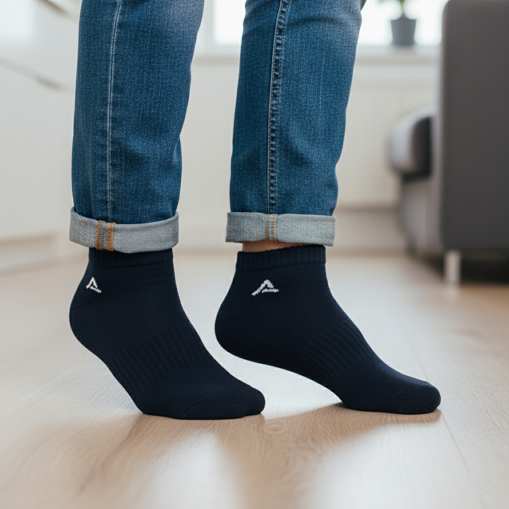 Organic Cotton Sneaker Socks with Rib ( pack of 3 )