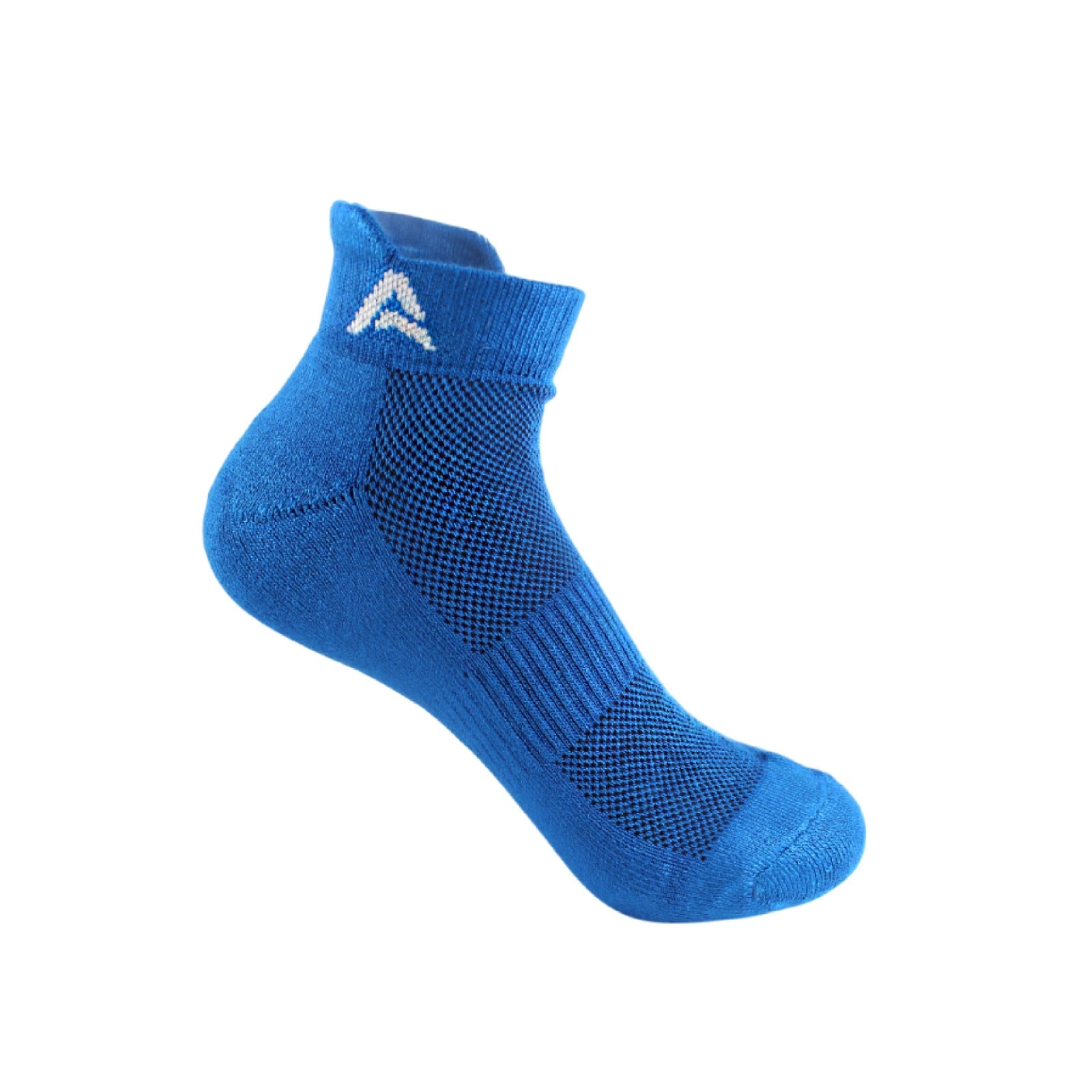 Performance Bamboo Socks Ankle Length - Black Sonic-Blue White