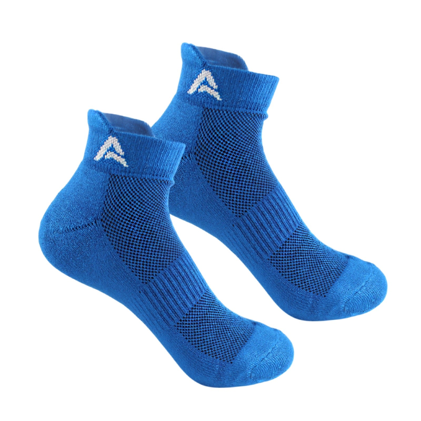 Performance Bamboo Socks Ankle Length - Black Sonic-Blue White