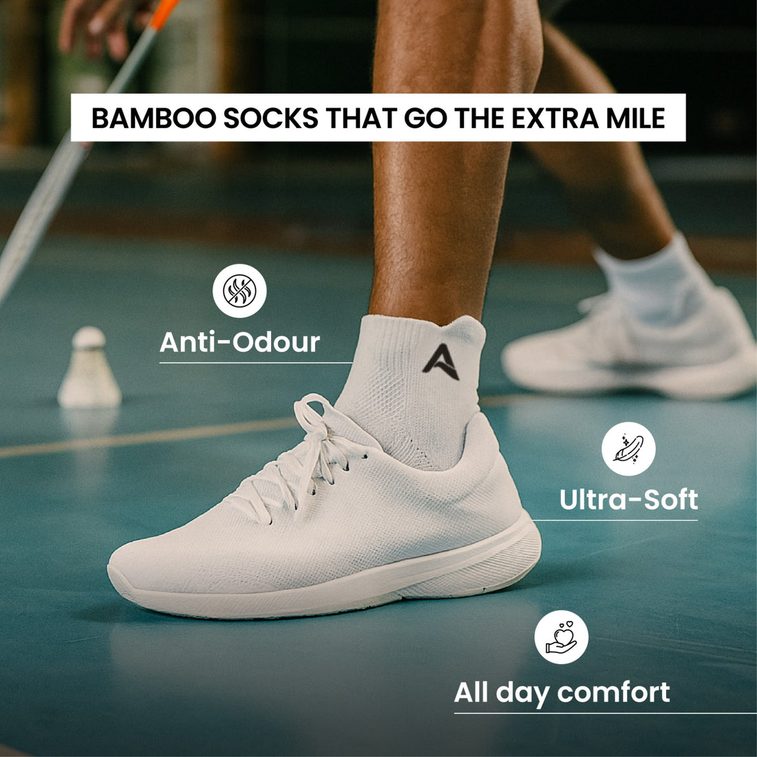 Performance Bamboo Socks Ankle Length - Black Navy White